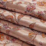 Metallic Orange and Red Flowering Vines Luxury Brocade