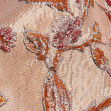 Metallic Orange and Red Flowering Vines Luxury Brocade