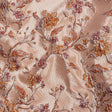 Metallic Orange and Red Flowering Vines Luxury Brocade