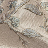 Metallic Pastel Pink and Light Blue Flowering Vines Luxury Brocade