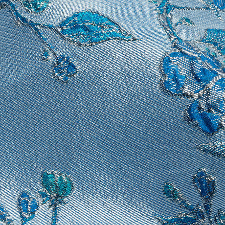 Metallic Periwinkle, Dark Blue and SIlver Flowering Vines Luxury Brocade