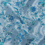 Metallic Periwinkle, Dark Blue and SIlver Flowering Vines Luxury Brocade