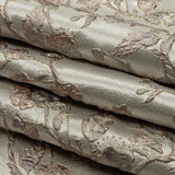 Metallic Gray, Gold and Bubblegum Pink Flowering Vines Luxury Brocade
