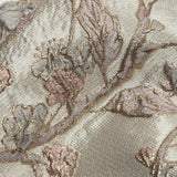 Metallic Gray, Gold and Bubblegum Pink Flowering Vines Luxury Brocade
