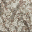 Metallic Gray, Gold and Bubblegum Pink Flowering Vines Luxury Brocade