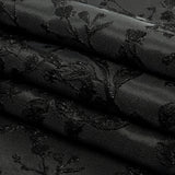 Metallic Black Flowering Vines Luxury Brocade
