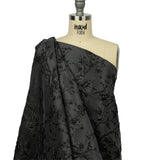 Metallic Black Flowering Vines Luxury Brocade