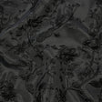 Metallic Black Flowering Vines Luxury Brocade