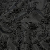 Metallic Black Flowering Vines Luxury Brocade