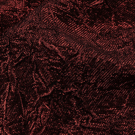 Astrolabe Metallic Dark Red Crinkled Luxury Brocade with Black Backing