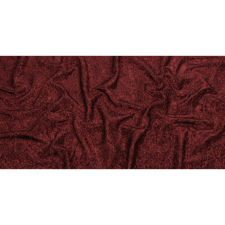 Astrolabe Metallic Dark Red Crinkled Luxury Brocade with Black Backing