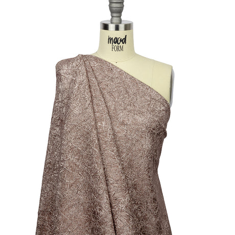 Astrolabe Metallic Light Pink Crinkled Luxury Brocade with Black Backing