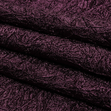 Astrolabe Metallic Dark Magenta Crinkled Luxury Brocade with Black Backing