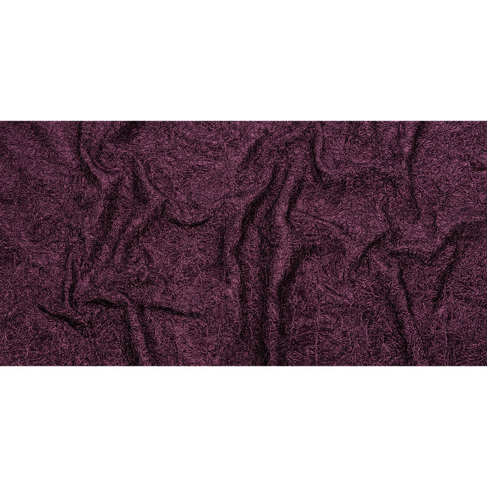 Astrolabe Metallic Dark Magenta Crinkled Luxury Brocade with Black Backing