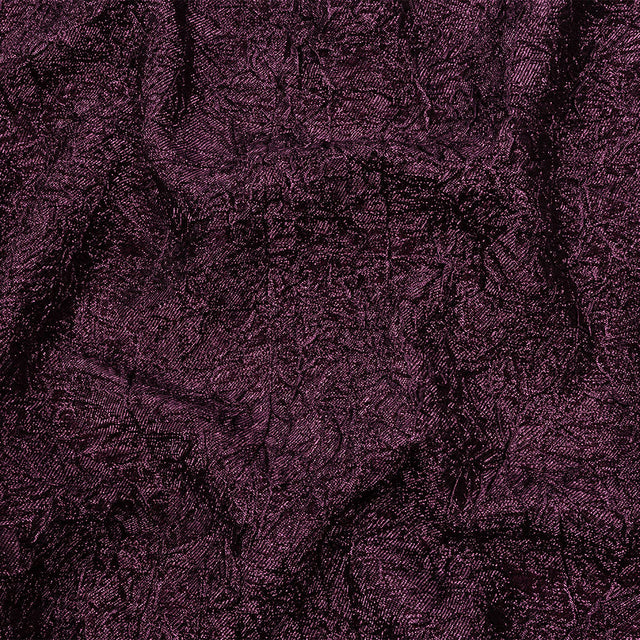 Astrolabe Metallic Dark Magenta Crinkled Luxury Brocade with Black Backing