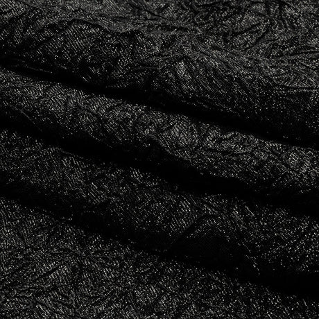 Astrolabe Metallic Black Crinkled Luxury Brocade with Black Backing
