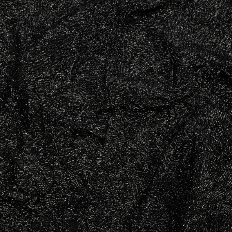 Astrolabe Metallic Black Crinkled Luxury Brocade with Black Backing