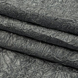 Astrolabe Metallic Bright Silver Crinkled Luxury Brocade with Black Backing