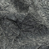 Astrolabe Metallic Bright Silver Crinkled Luxury Brocade with Black Backing