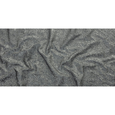 Astrolabe Metallic Bright Silver Crinkled Luxury Brocade with Black Backing