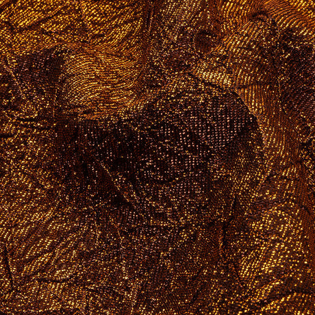 Astrolabe Metallic Orange Crinkled Luxury Brocade with Black Backing