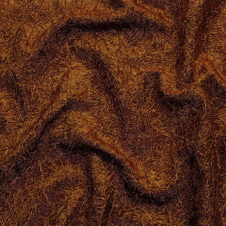 Astrolabe Metallic Orange Crinkled Luxury Brocade with Black Backing