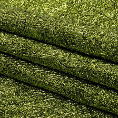 Astrolabe Metallic Lime Green Crinkled Luxury Brocade with Black Backing
