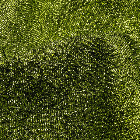 Astrolabe Metallic Lime Green Crinkled Luxury Brocade with Black Backing