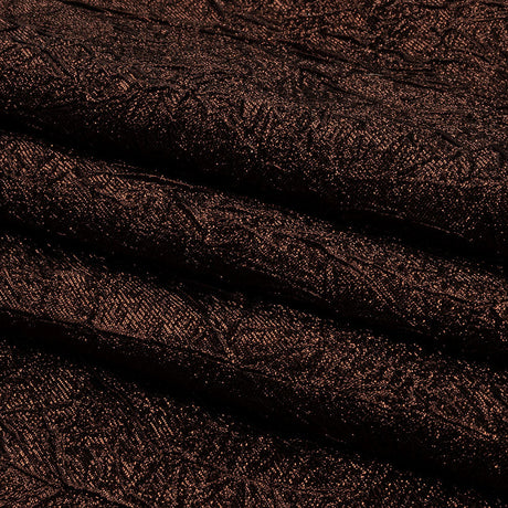Astrolabe Metallic Dark Copper Crinkled Luxury Brocade with Black Backing