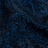 Astrolabe Metallic Navy and Royal Blue Crinkled Luxury Brocade with Black Backing