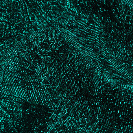Astrolabe Metallic Teal Crinkled Luxury Brocade with Black Backing