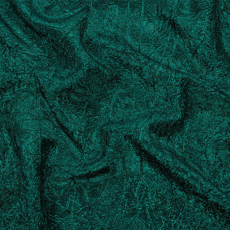 Astrolabe Metallic Teal Crinkled Luxury Brocade with Black Backing