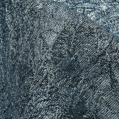 Astrolabe Metallic Pale Blue Crinkled Luxury Brocade with Black Backing