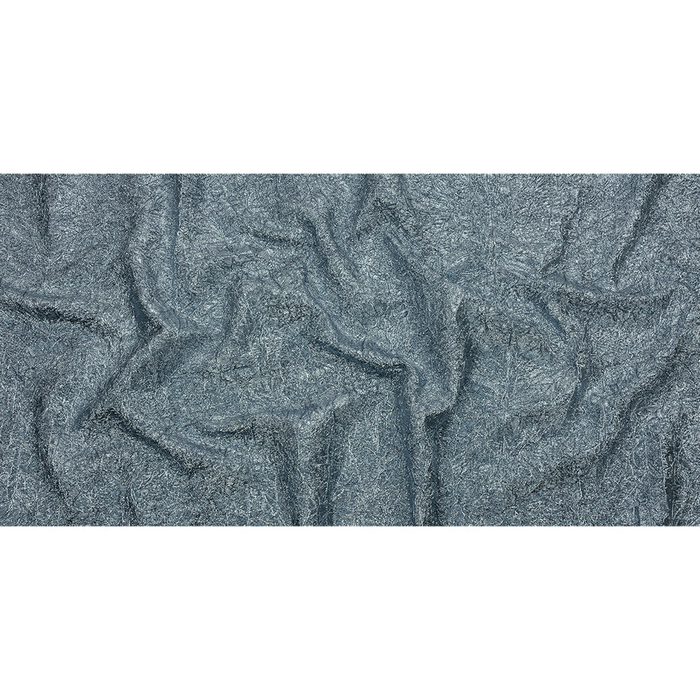 Astrolabe Metallic Pale Blue Crinkled Luxury Brocade with Black Backing
