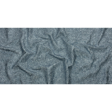 Astrolabe Metallic Pale Blue Crinkled Luxury Brocade with Black Backing