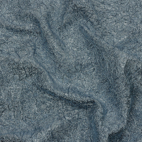 Astrolabe Metallic Pale Blue Crinkled Luxury Brocade with Black Backing
