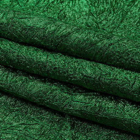 Astrolabe Metallic Kelly Green Crinkled Luxury Brocade with Black Backing