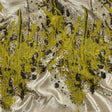 Metallic Gold, Yellow and Black Splattered Stripe Luxury Brocade Panel