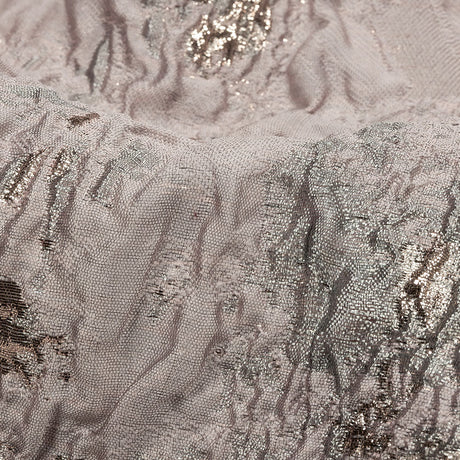 Metallic Rose Gold, Orchid and Dusty Lilac Splattered Stripe Luxury Brocade Panel