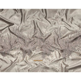 Metallic Rose Gold, Orchid and Dusty Lilac Splattered Stripe Luxury Brocade Panel