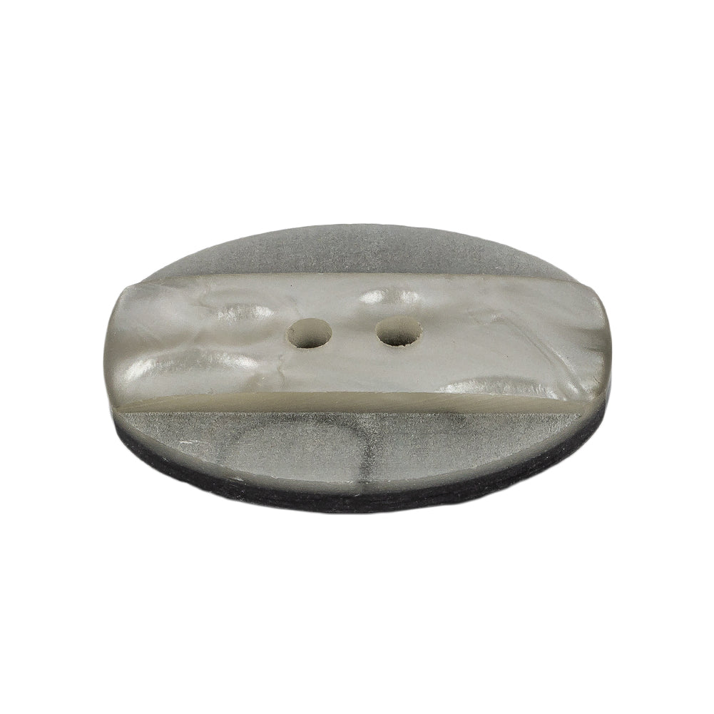 Light Smoke Iridescent and Matte 2-Hole Oval Button - 44L/28mm