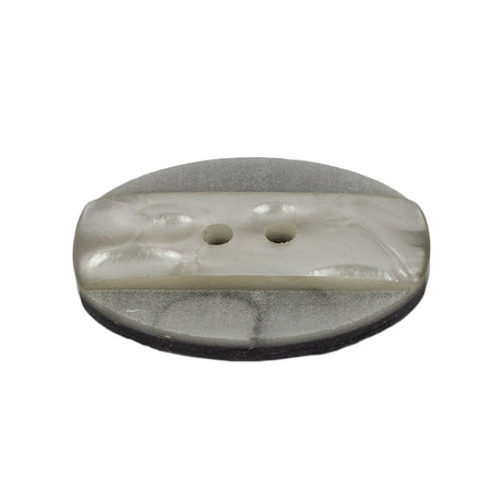 Light Smoke Iridescent and Matte 2-Hole Oval Button - 44L/28mm
