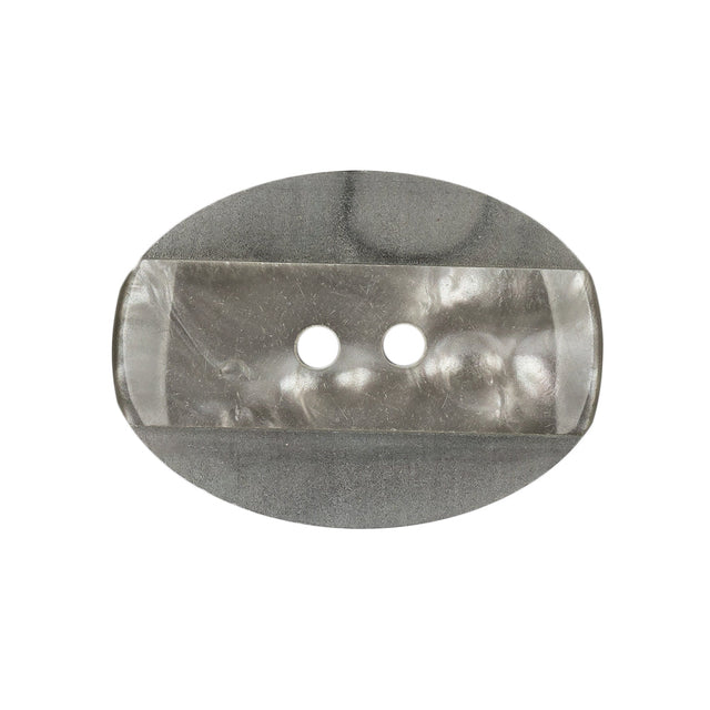 Light Smoke Iridescent and Matte 2-Hole Oval Button - 44L/28mm