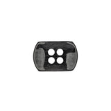 Italian Smoky Iridescent Rectangular 4-Hole Plastic Button - 28L/18mm