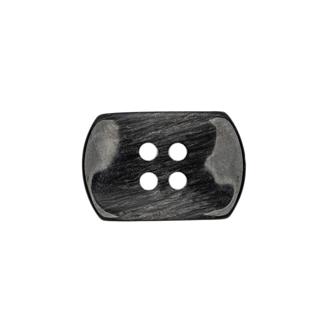 Italian Smoky Iridescent Rectangular 4-Hole Plastic Button - 36L/23mm