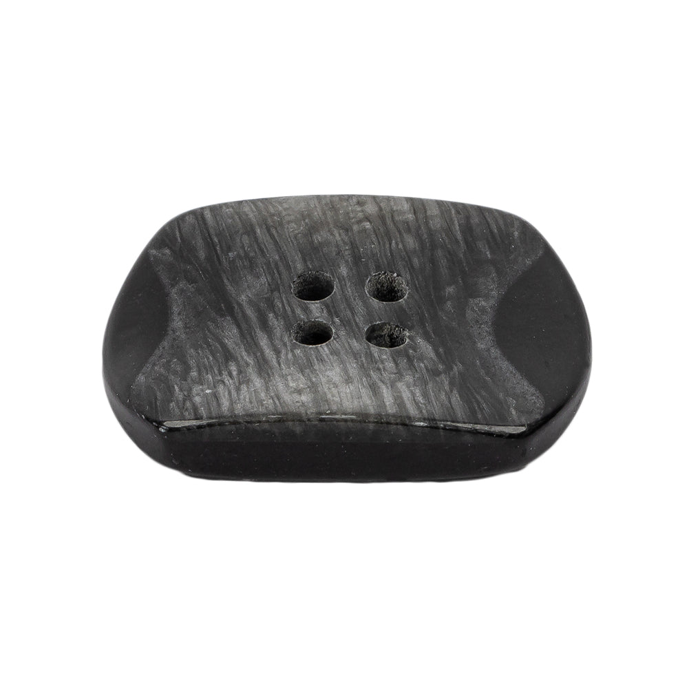 Italian Smoky Iridescent Rectangular 4-Hole Plastic Button - 44L/28mm