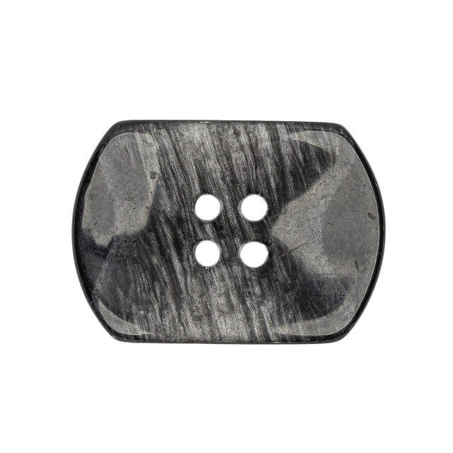 Italian Smoky Iridescent Rectangular 4-Hole Plastic Button - 44L/28mm