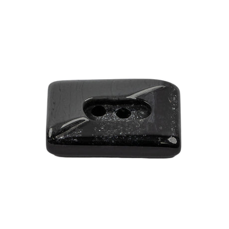Matte Black and Gray Sparkles Rectangular 2-Hole Button - 42L/27mm