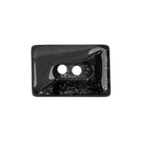 Matte Black and Gray Sparkles Rectangular 2-Hole Button - 42L/27mm
