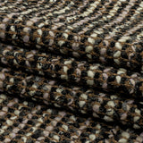 Beige, Cream and Charcoal Boucle Stripes Chunky Wool Blend Sweater Knit
